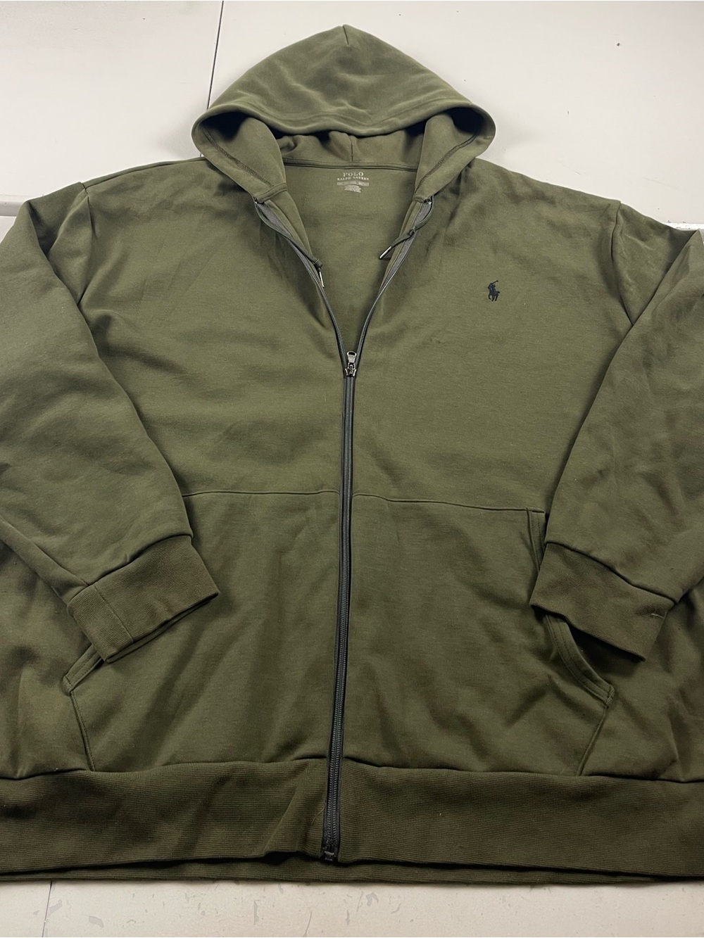 Polo Ralph Lauren Jacket Men Size 3XB. Olive green double knit